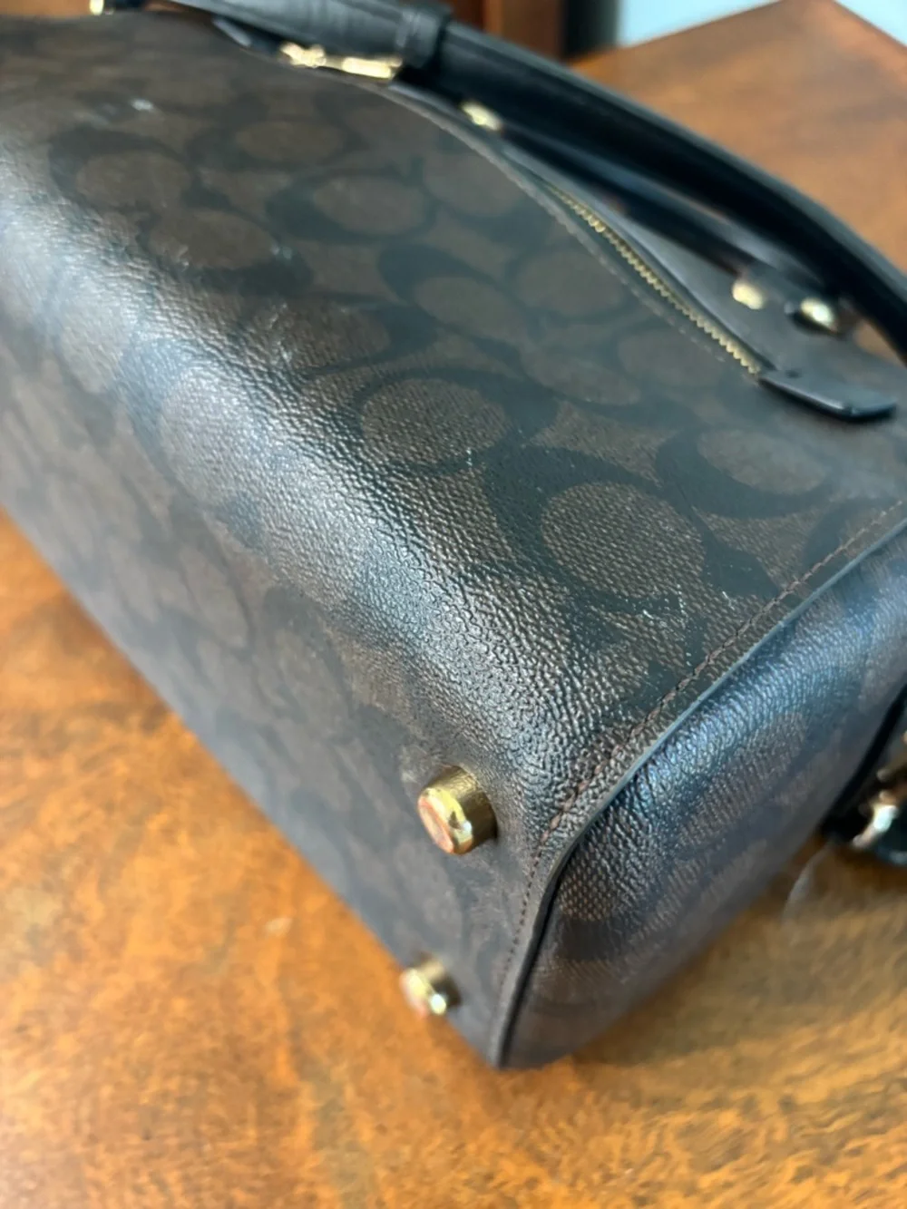 Coach Rowan Satchel in signature brown and black coated canvas - Picture 6 of 16